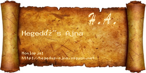 Hegedűs Ajna névjegykártya